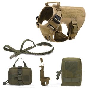Tactical K9 dog harness with matching leash
